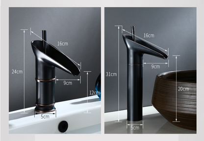 Waterval wastafelkraan met retro design voor badkamer – VELLUTO AquaFall - Glamorix
