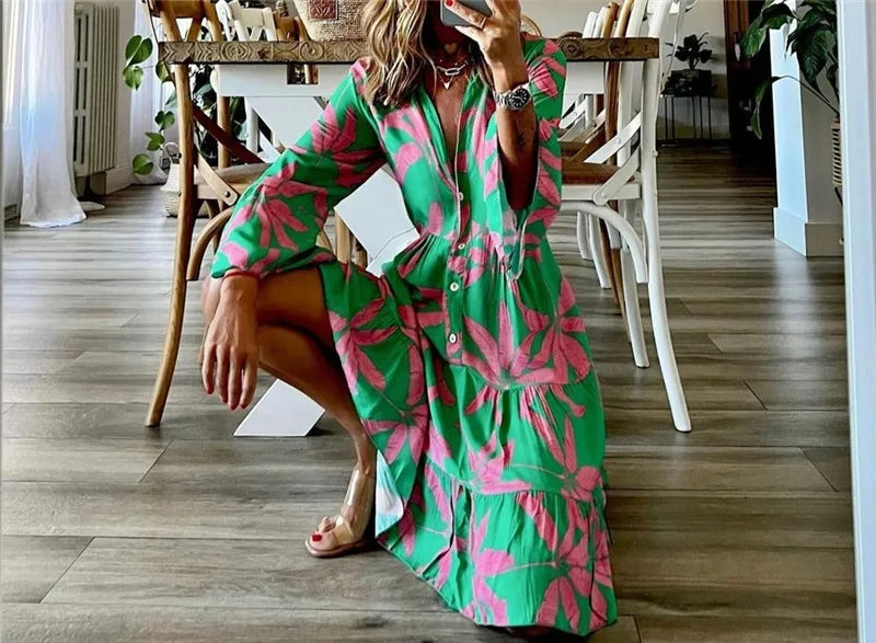 Vrouwen - Korte Zomerjurk - Losvallend Silhouet - Speelse Print - Zomergeluk - Glamorix