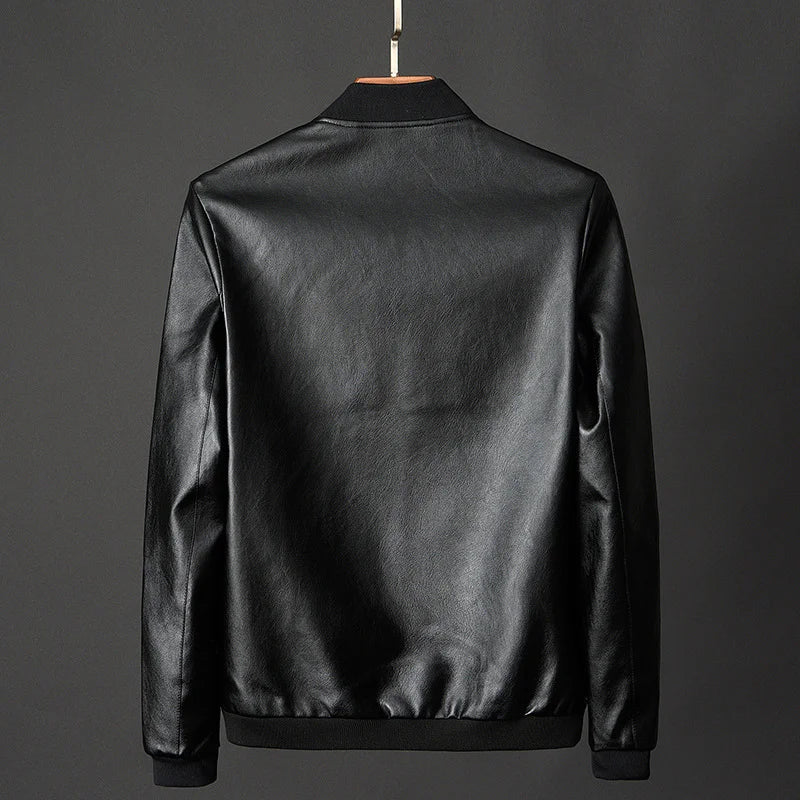 Aiden - Leren herenjas met ritssluiting en tijdloze stijl