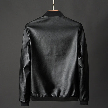 Aiden - Leren herenjas met ritssluiting en tijdloze stijl