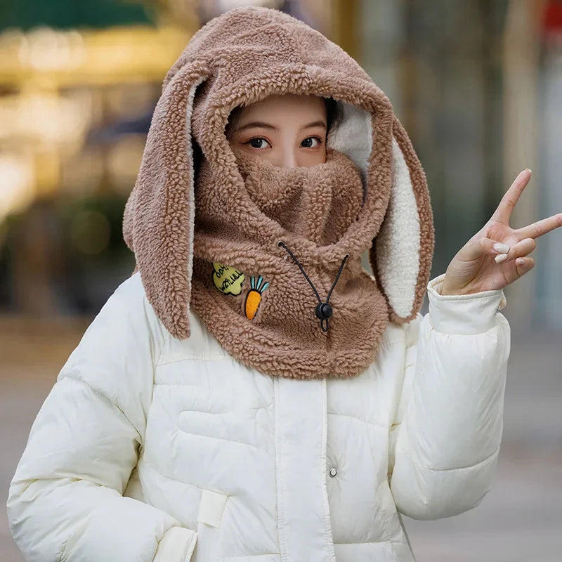 BUNNYWARM - Konijnenthema wintermuts met oorflappen