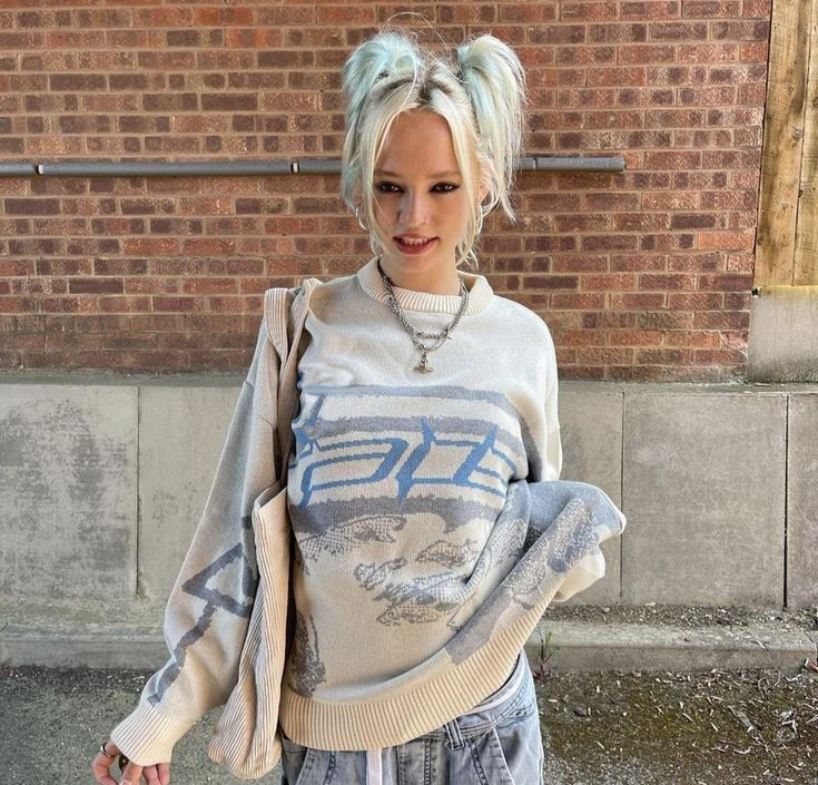 ARIEL - Gebreide trui met grafische print voor dames