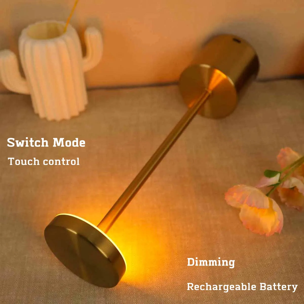 LumiMetal - Draadloze Metalen LED Tafellamp