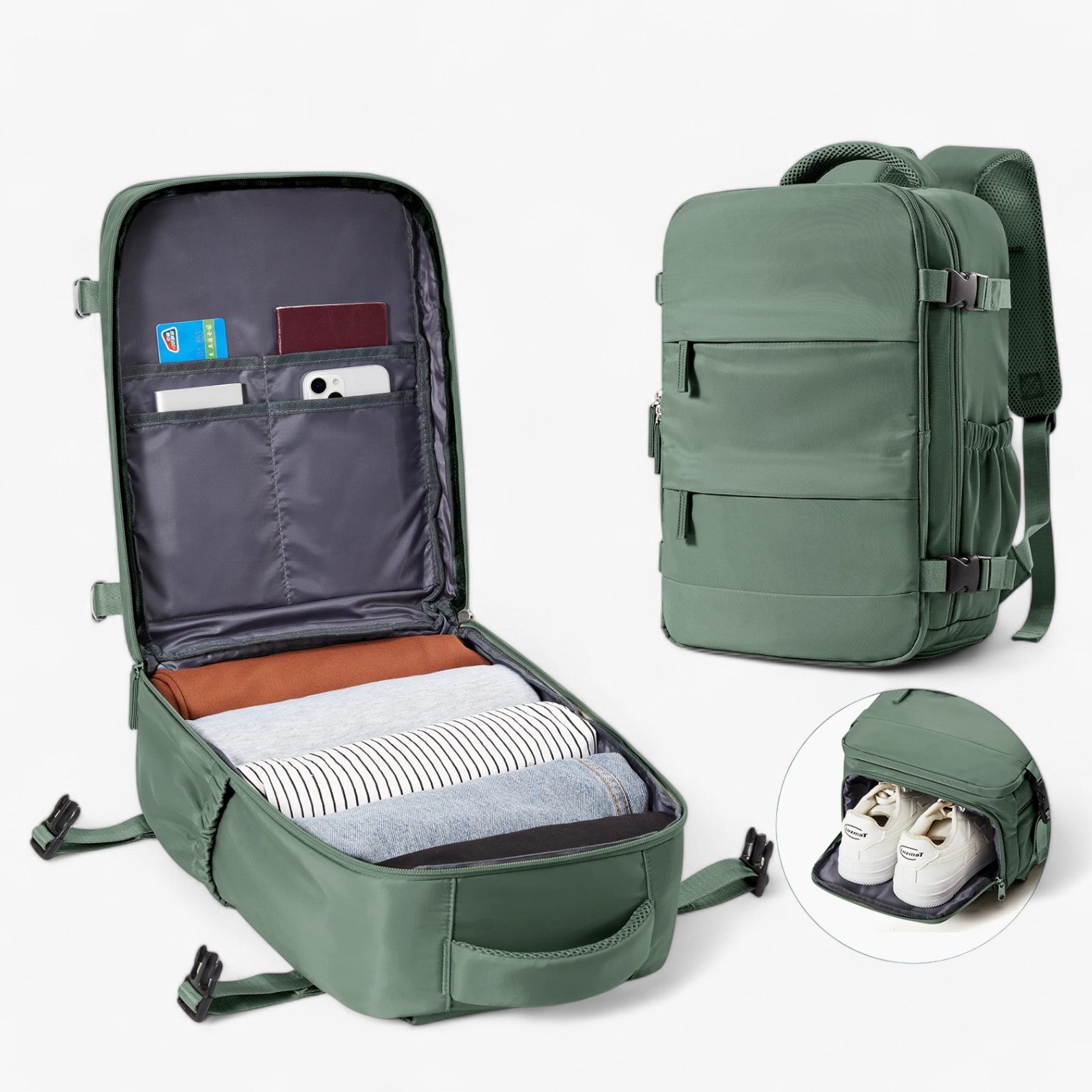 Compacte handbagage rugzak met slim design en ruime indeling – NORVIK JetPack - Glamorix