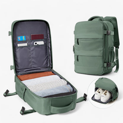 Compacte handbagage rugzak met slim design en ruime indeling – NORVIK JetPack - Glamorix