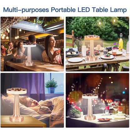 LumiCrest - Klassieke Draadloze Draagbare LED Tafellamp