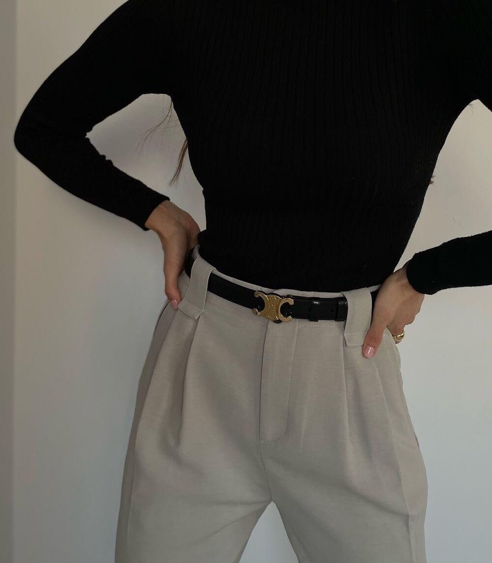 Elegante damesriem met goudkleurige gesp en designerlook – AURELIA BELT - Glamorix
