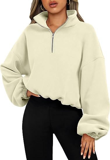 Sweatshirt – Halve Rits & Hoge Kraag - Glamorix