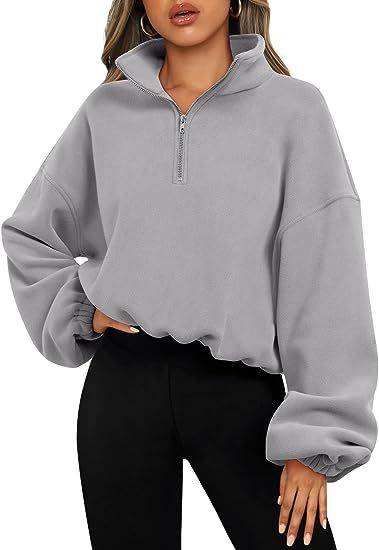 Sweatshirt – Halve Rits & Hoge Kraag - Glamorix