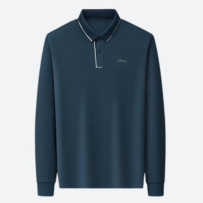 Moderne herenpolo met lange mouwen en stijlvolle afwerking – VERTON - Glamorix