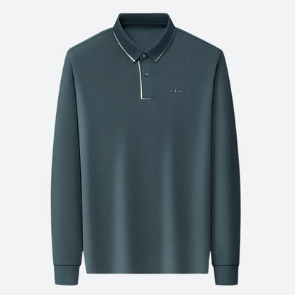 Moderne herenpolo met lange mouwen en stijlvolle afwerking – VERTON - Glamorix