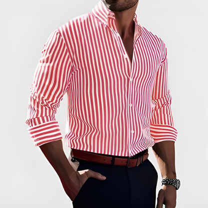 Herenoverhemd met verticale strepen en slim fit – LENOIR STRIPE - Glamorix