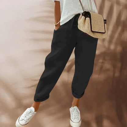 ARIA - Casual linnen broek met trekkoord voor dames