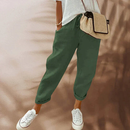 ARIA - Casual linnen broek met trekkoord voor dames