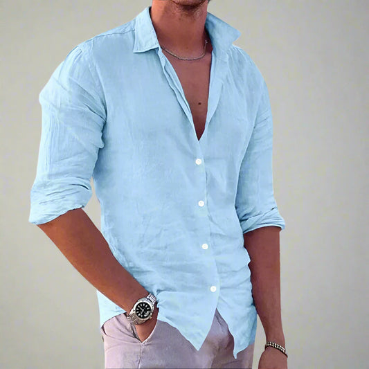 DAVIAN – Casual herenshirt met lange mouwen en moderne eenvoud