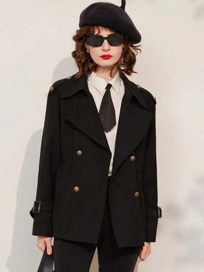 Getailleerde damesjas met dubbele knoopsluiting – VÉRA COAT - Glamorix