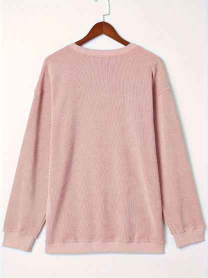 Een lange mouw top met ronde hals voor dames – NOVAQ - Glamorix