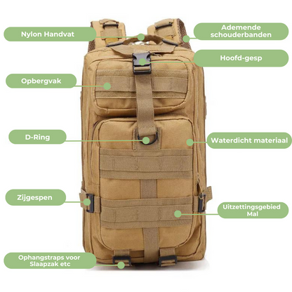Waterdichte tactische rugzak met groot volume en MOLLE-systeem – StormCore ADVPack - Glamorix