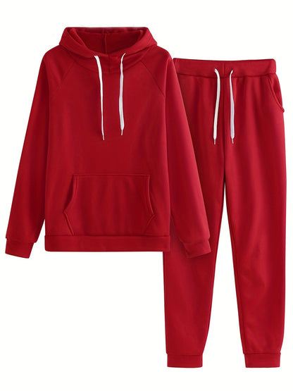 Een trainingspak met capuchon pullover en broek – NOVAWEAR - Glamorix