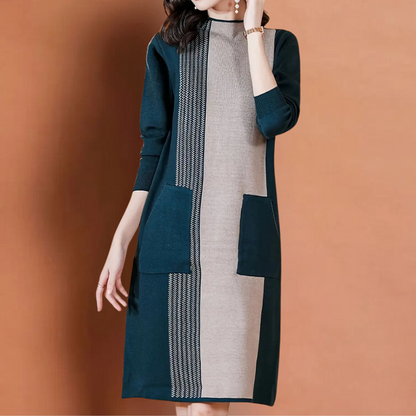 LIVIA - Lange gebreide jurk voor een stijlvolle en warme look