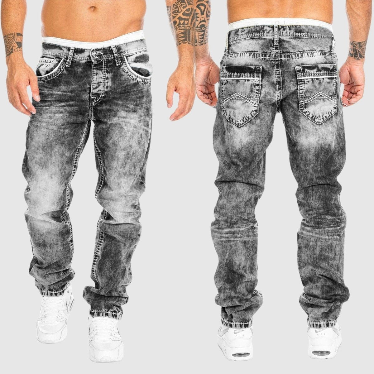 Gebleekte herenjeans met rechte pasvorm en tijdloze denimlook – BRAYDEN STRAIGHT - Glamorix