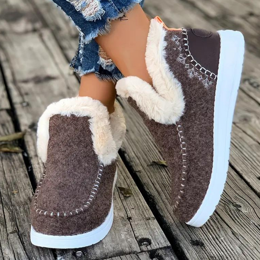Warme slip-on winterschoenen voor dames met fleece voering – LUNARIA EasyWarm - Glamorix