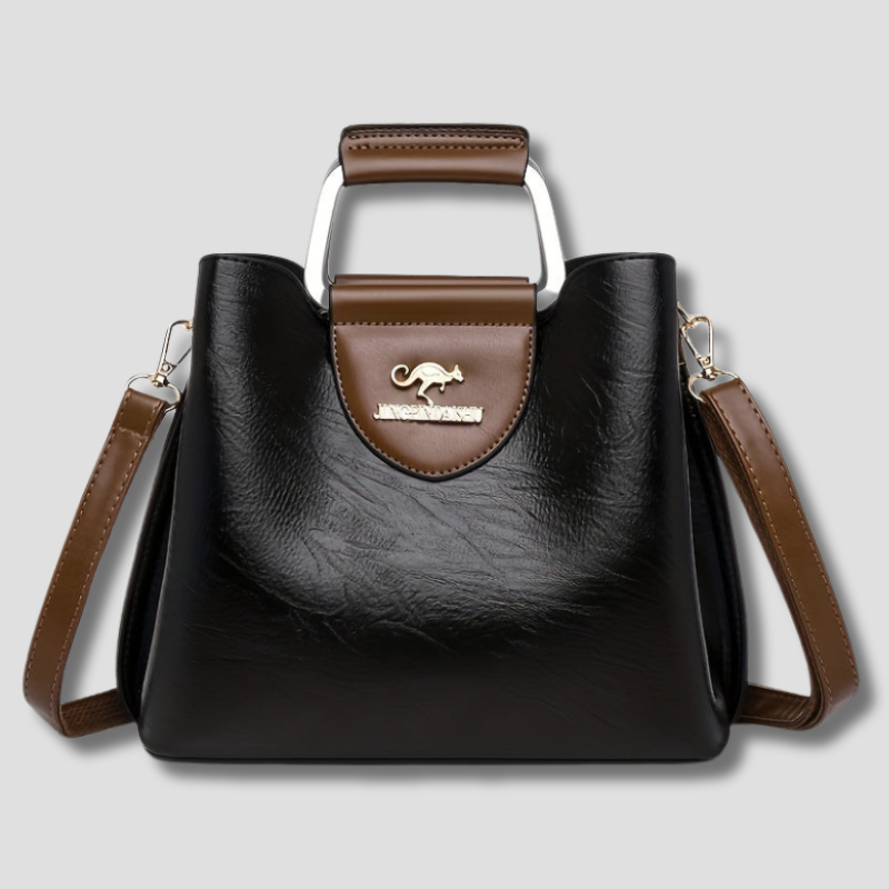 Luxe leren dameshandtas met verfijnde afwerking – BELVINA Classique - Glamorix