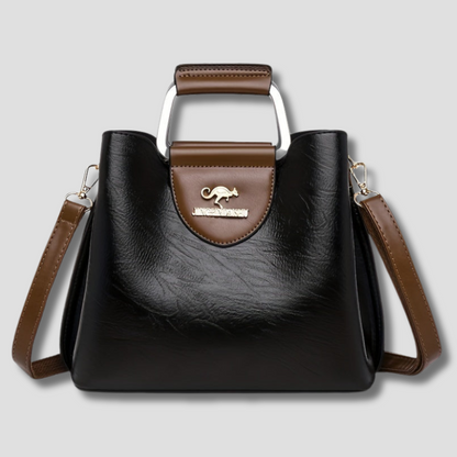 Luxe leren dameshandtas met verfijnde afwerking – BELVINA Classique - Glamorix