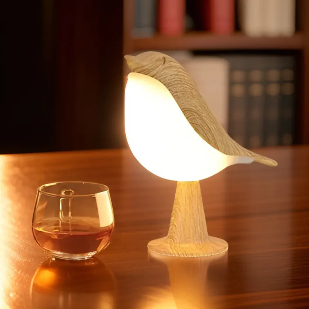 FeatherGlow - Stijlvolle LED-vogellamp met Aanraakbediening en Aromatherapie