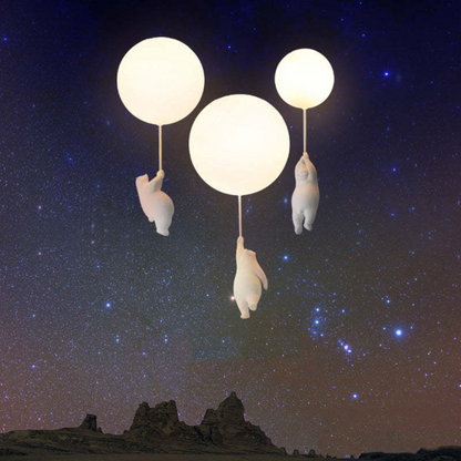 Betoverende Kinderkamer Hanglamp met Beer en Ballon – TeddyGlow