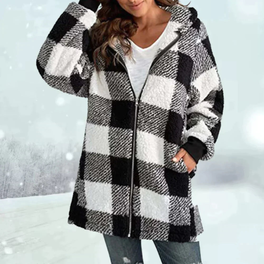 CELINE - Geruite winterjas voor dames