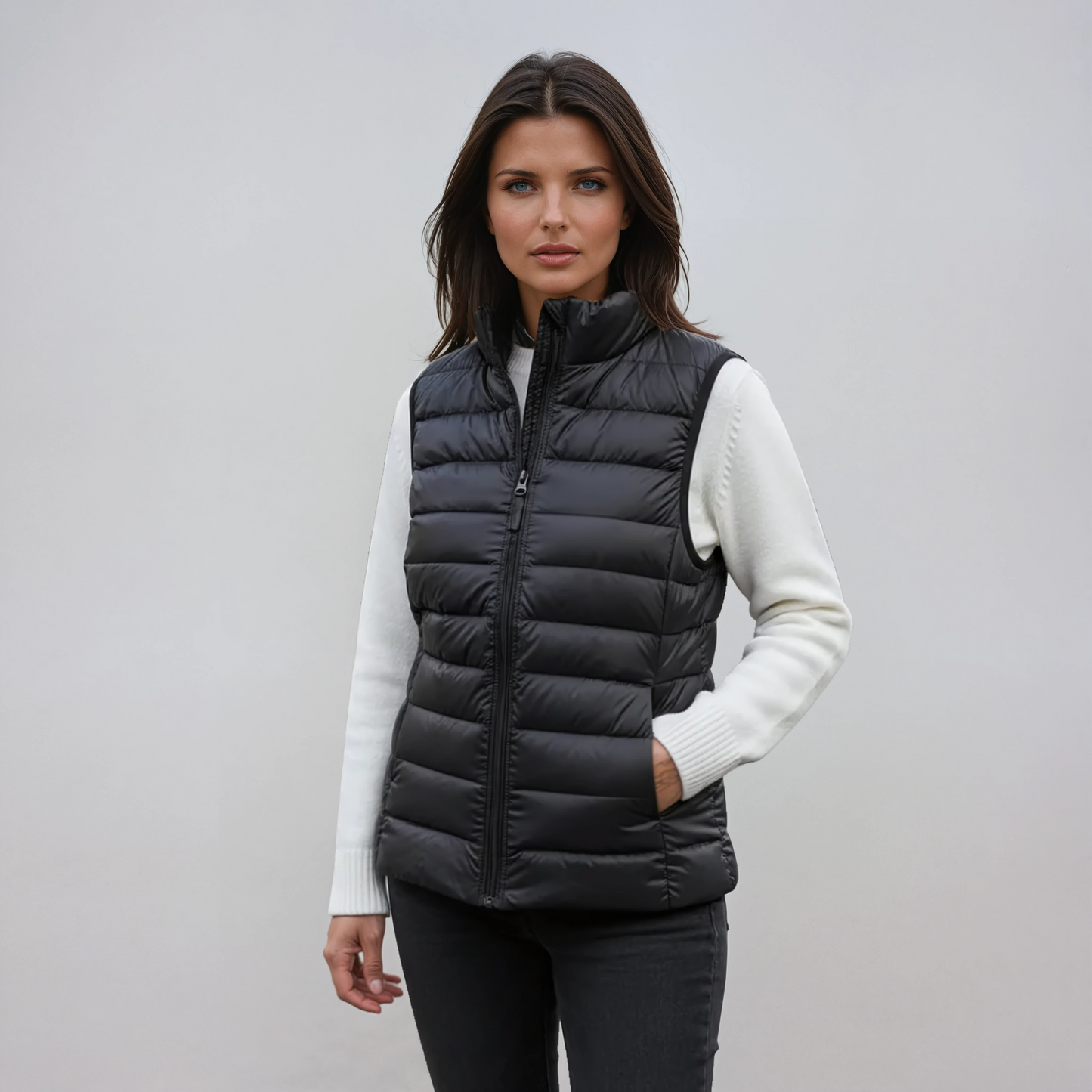 IVY – Gewatteerde dames bodywarmer met hoge kraag - Glamorix
