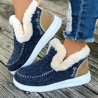 Warme slip-on winterschoenen voor dames met fleece voering – LUNARIA EasyWarm - Glamorix