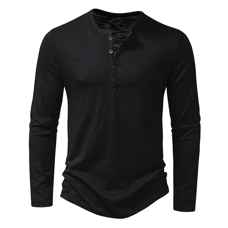Casual heren longsleeve shirt met knoopsluiting en relaxte look – LEXON KNIT - Glamorix