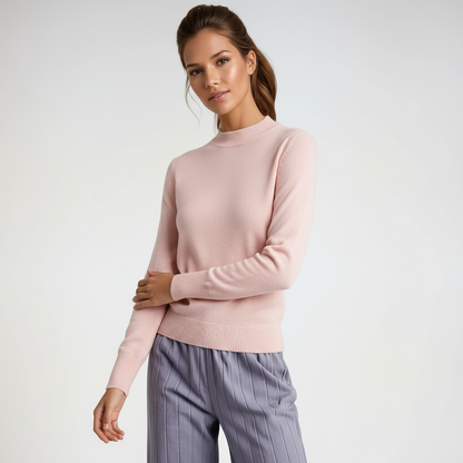 CORALINE – Dames trui met hoge ronde hals en verfijnde look - Glamorix