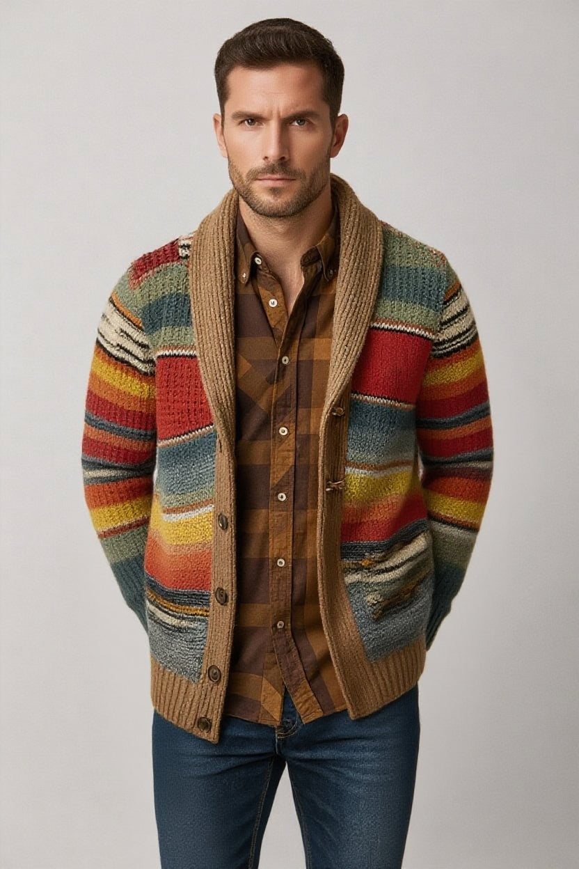 Vest Heren | Gebreid & Gestreept - Glamorix