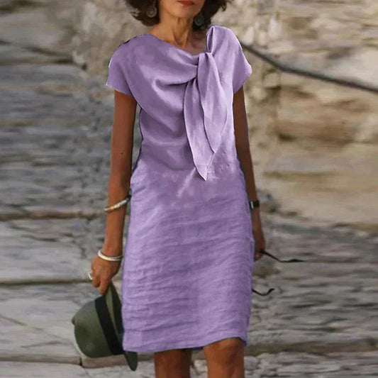 Elegante jurk met strikdetail voor dames – JULIA