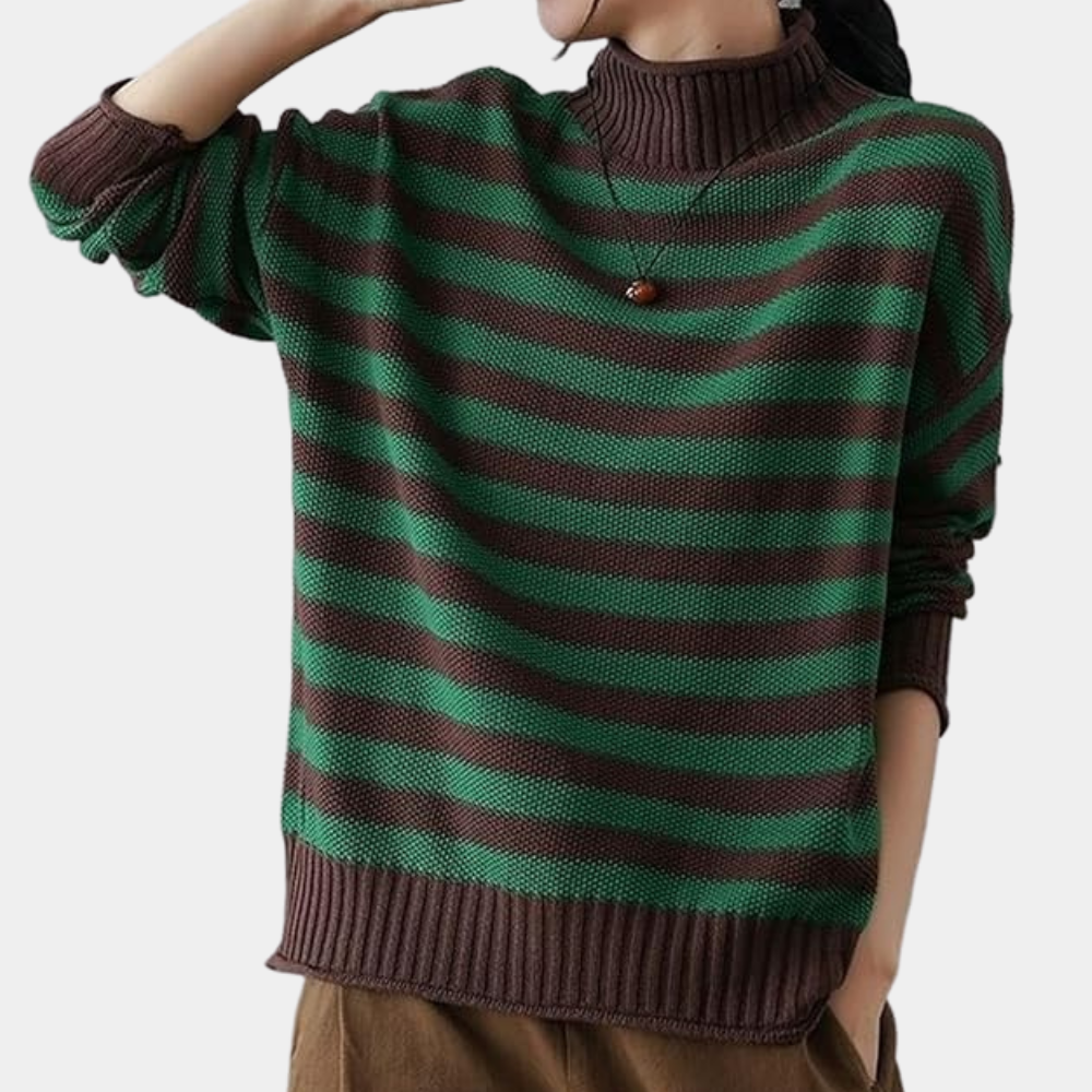 LIVIA - Gestreepte oversized coltrui voor dames