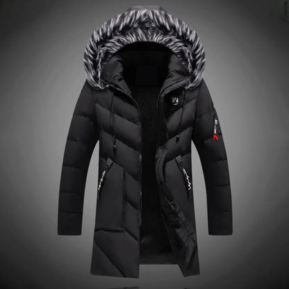 EMIL - Abrigo de invierno con capucha y forro de piel sintética para hombre - Glamorix