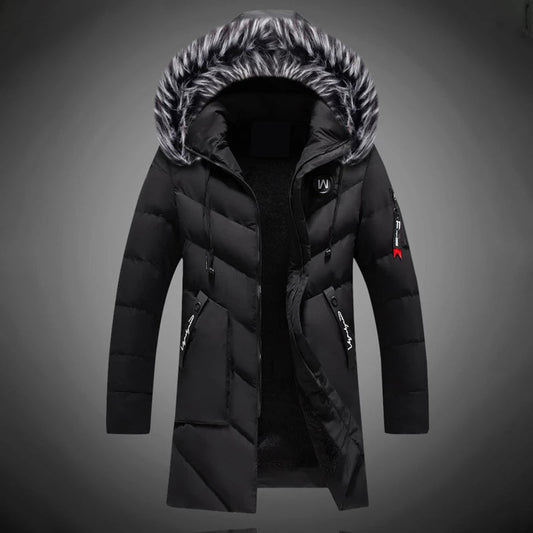 EMIL - Abrigo de invierno con capucha y forro de piel sintética para hombre - Glamorix