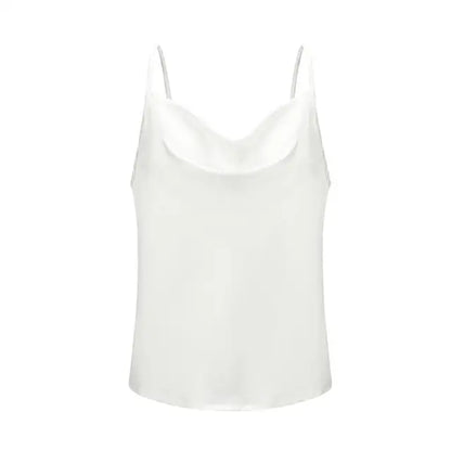 ELARA - Satijnen dames tanktop met drape en spaghetti bandjes