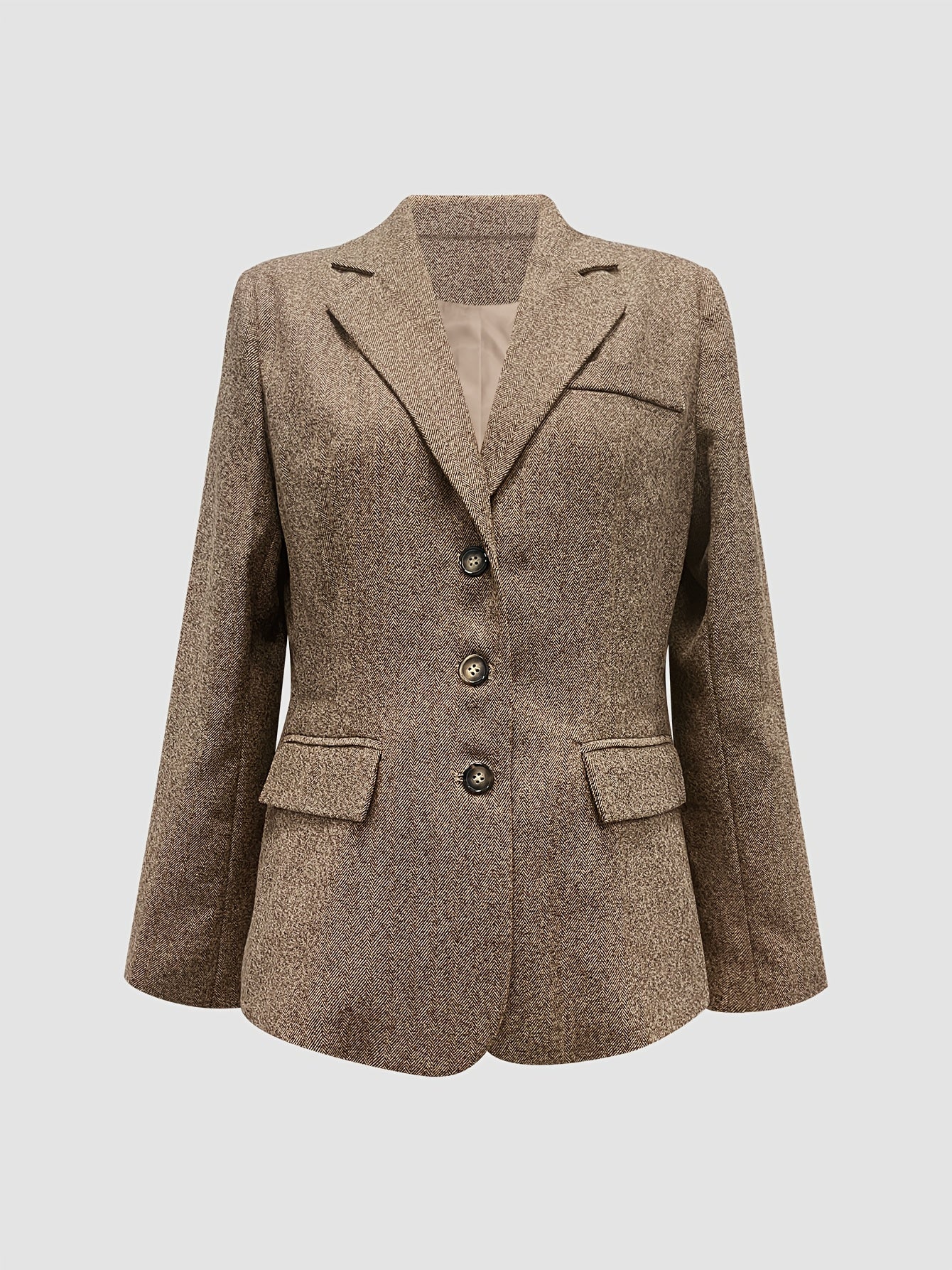 Wolmix Blazer – Gestructureerde H Vorm & Vrije Beweging - Glamorix