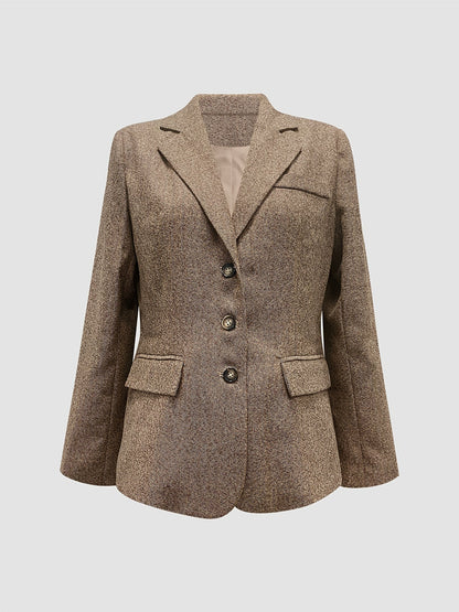 Wolmix Blazer – Gestructureerde H Vorm & Vrije Beweging - Glamorix