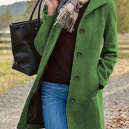 Wolmix jas voor dames met knoopsluiting en warmte - NOVA - Glamorix