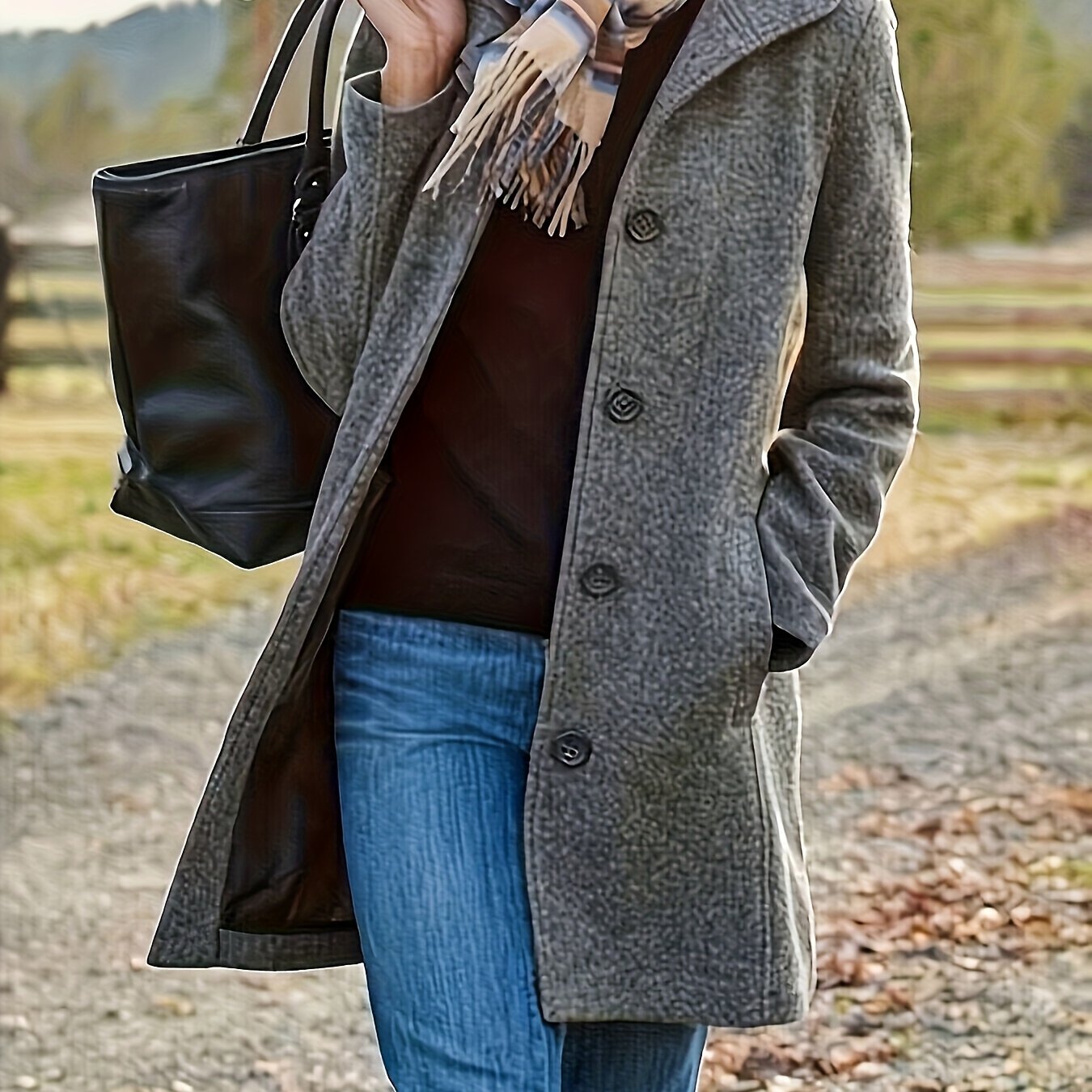 Wolmix jas voor dames met knoopsluiting en warmte - NOVA - Glamorix