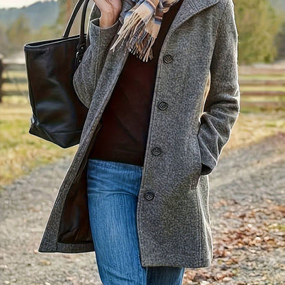 Wolmix jas voor dames met knoopsluiting en warmte - NOVA - Glamorix