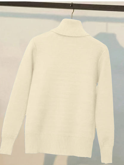 Wolmix Trui - Hoge Nek En Lange Mouw & Losse Warme Pasvorm - Glamorix