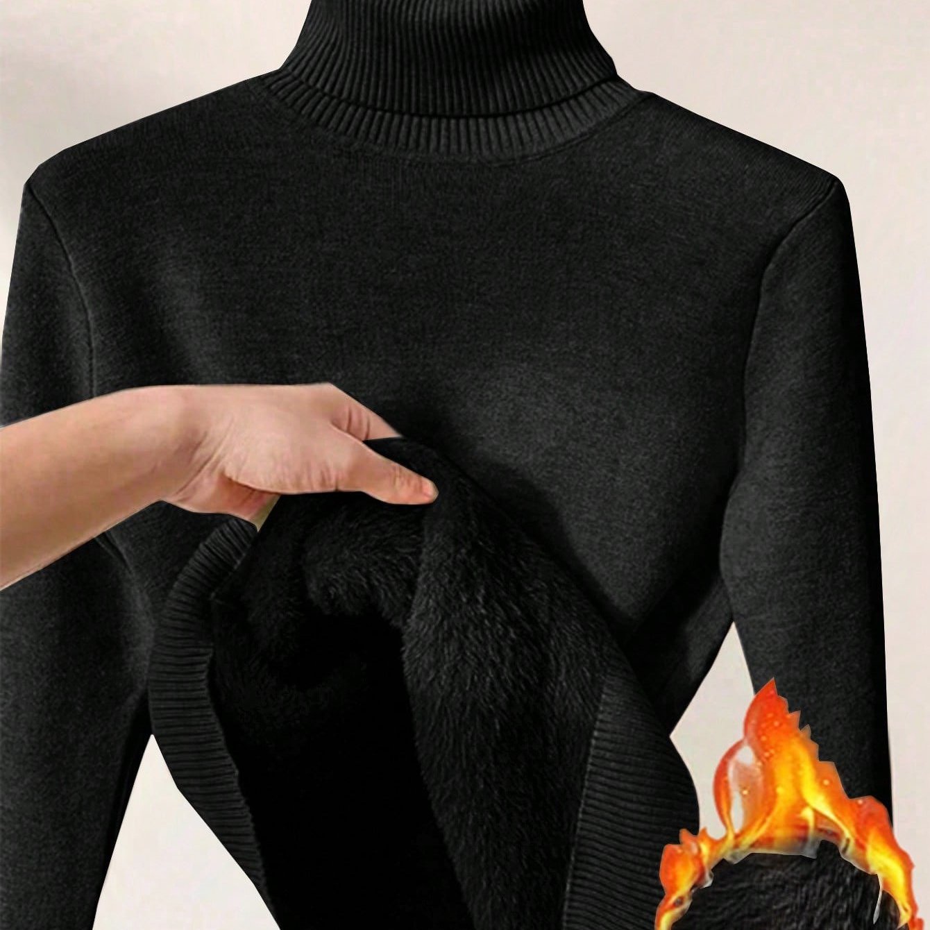 Wolmix Trui - Hoge Nek En Lange Mouw & Losse Warme Pasvorm - Glamorix