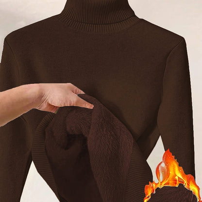 Wolmix Trui - Hoge Nek En Lange Mouw & Losse Warme Pasvorm - Glamorix