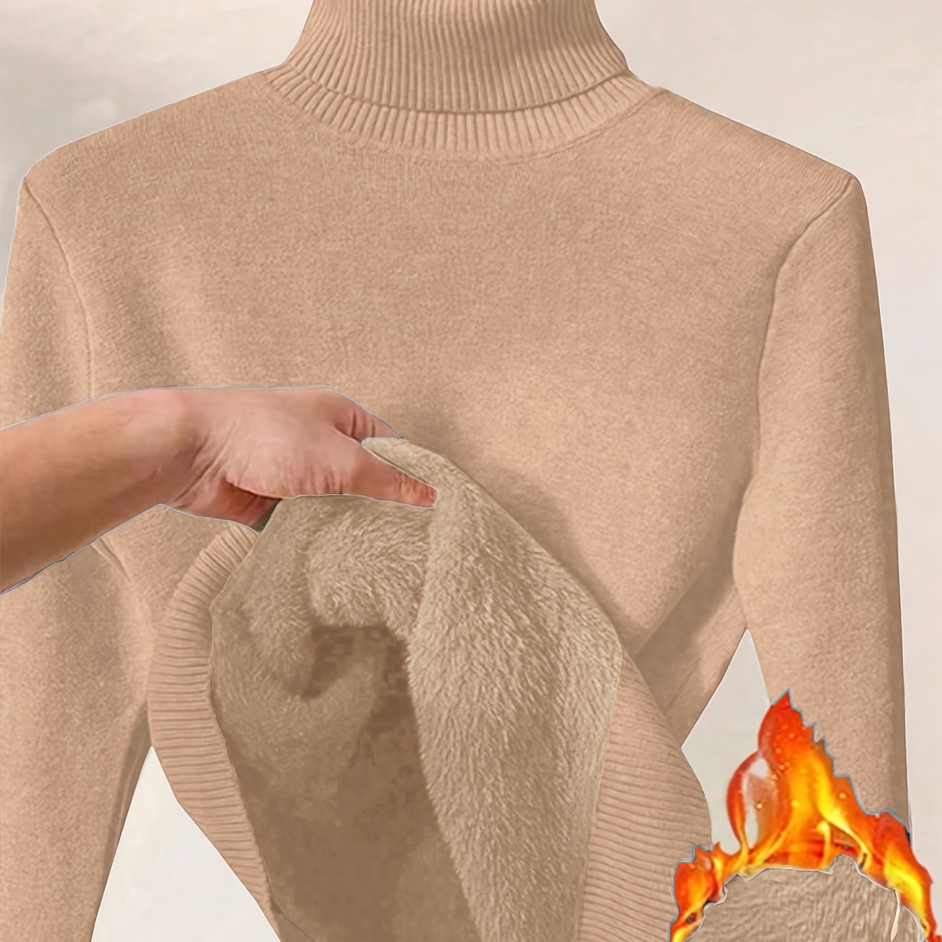 Wolmix Trui - Hoge Nek En Lange Mouw & Losse Warme Pasvorm - Glamorix